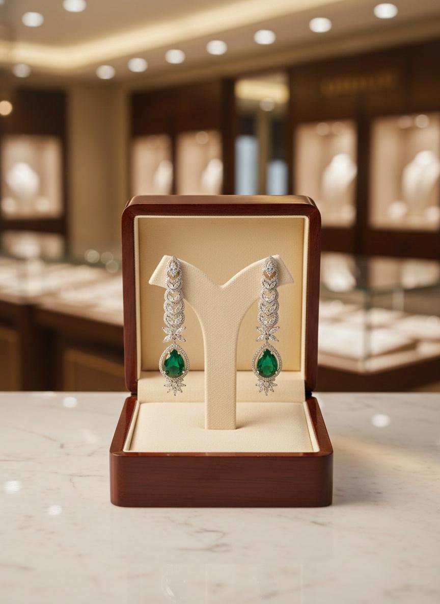 American Diamond Stone Earrings – Gold Plated