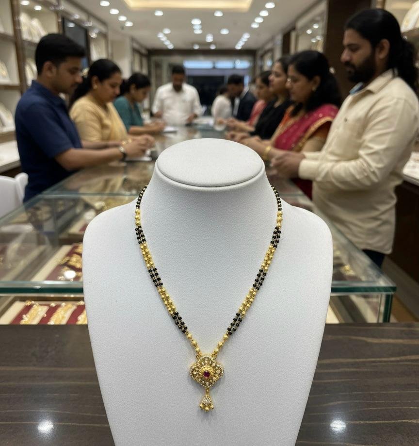 American Diamond Stone Work Mangal Sutra