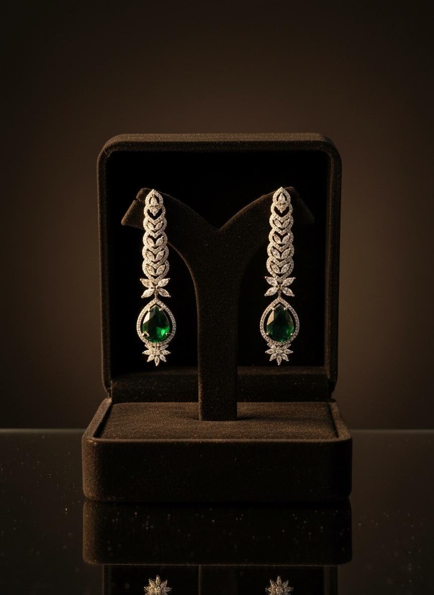 American Diamond Stone Earrings – Gold Plated