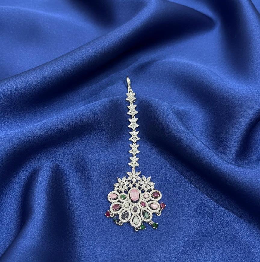 Elegant Multi-Color AD Stone Maang Tikka