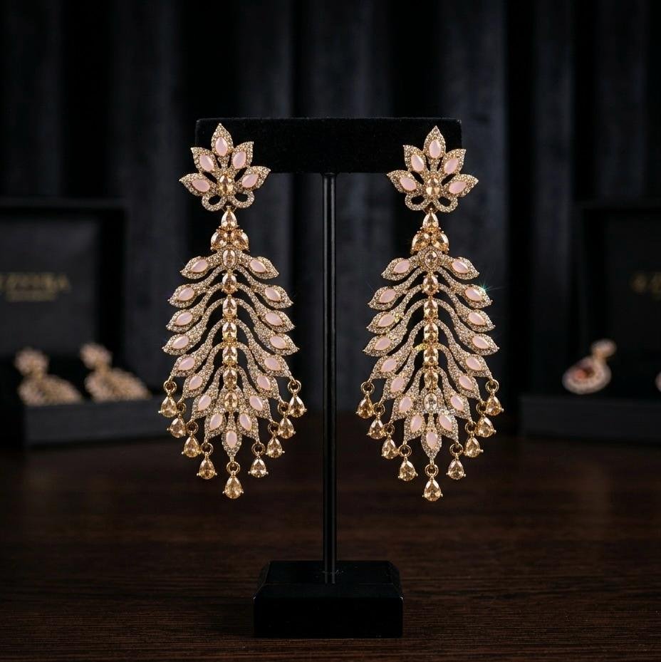 Anti-Tarnish Gold Polish Pastel Pink Earrings