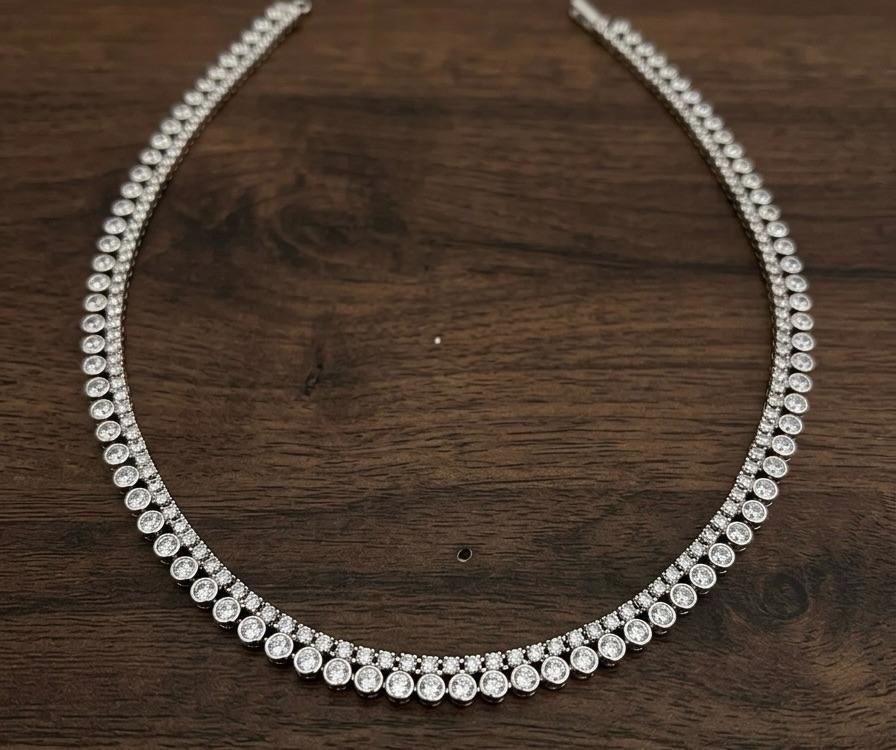 AD Stone Silver Polish Kamarband