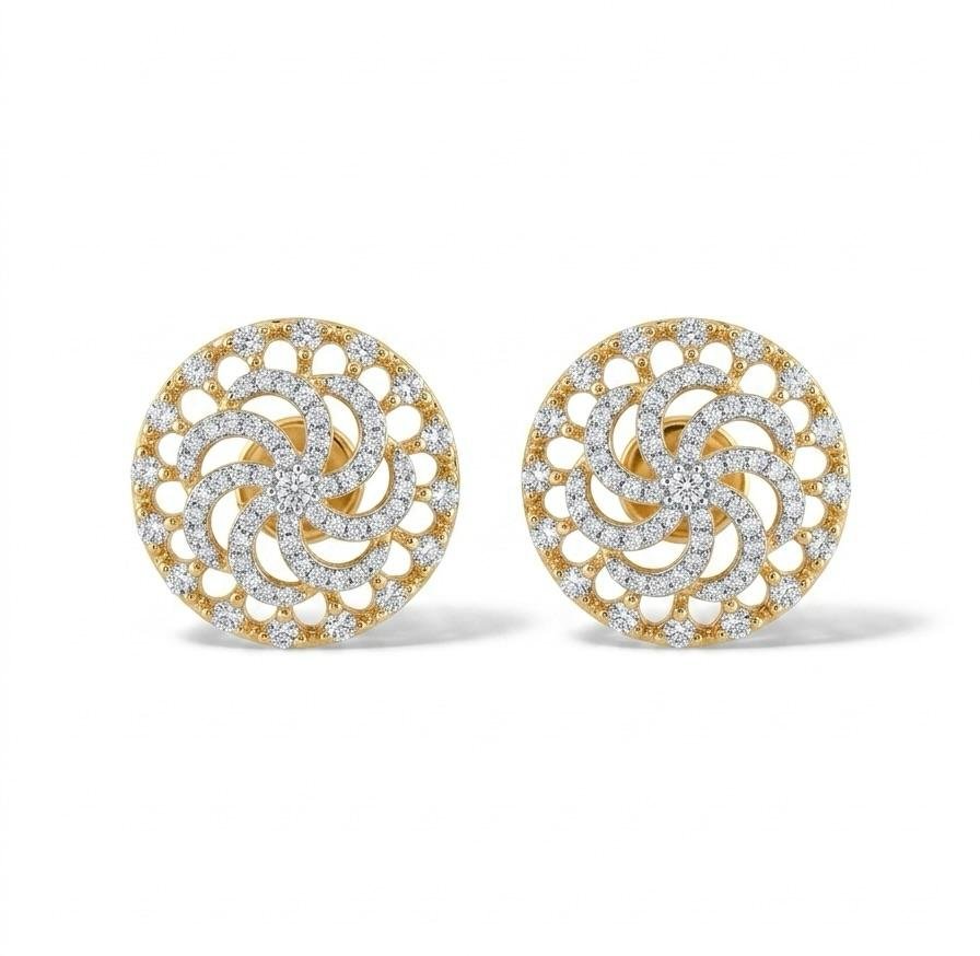 Anti-Tarnish Gold Polish Round Earrings