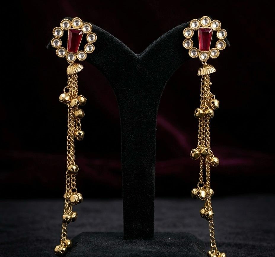 Anti-Tarnish Mehroom Kashmiri Style Ethnic Earrings for Women