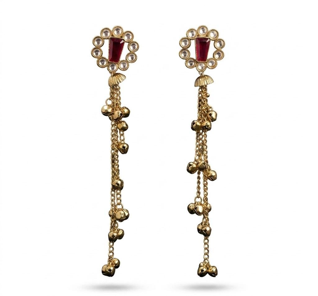 Anti-Tarnish Mehroom Kashmiri Style Ethnic Earrings for Women