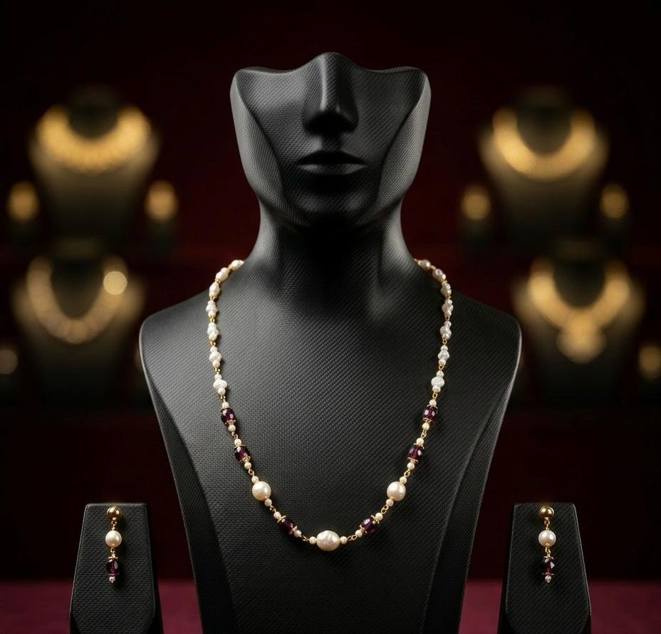 Maroon Color Western Mala Necklace