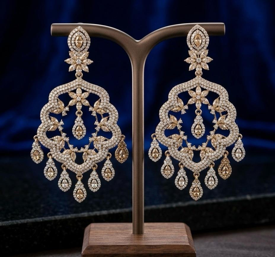 Anti Tarnish Gold Polish Stone Earrings – Elegant Minimal Jewellery