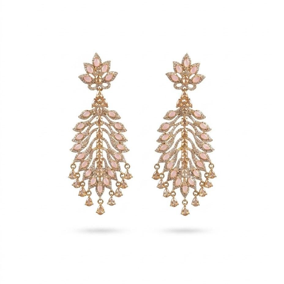 Anti-Tarnish Gold Polish Pastel Pink Earrings