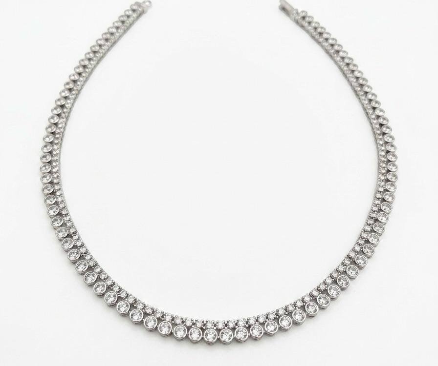 AD Stone Silver Polish Kamarband