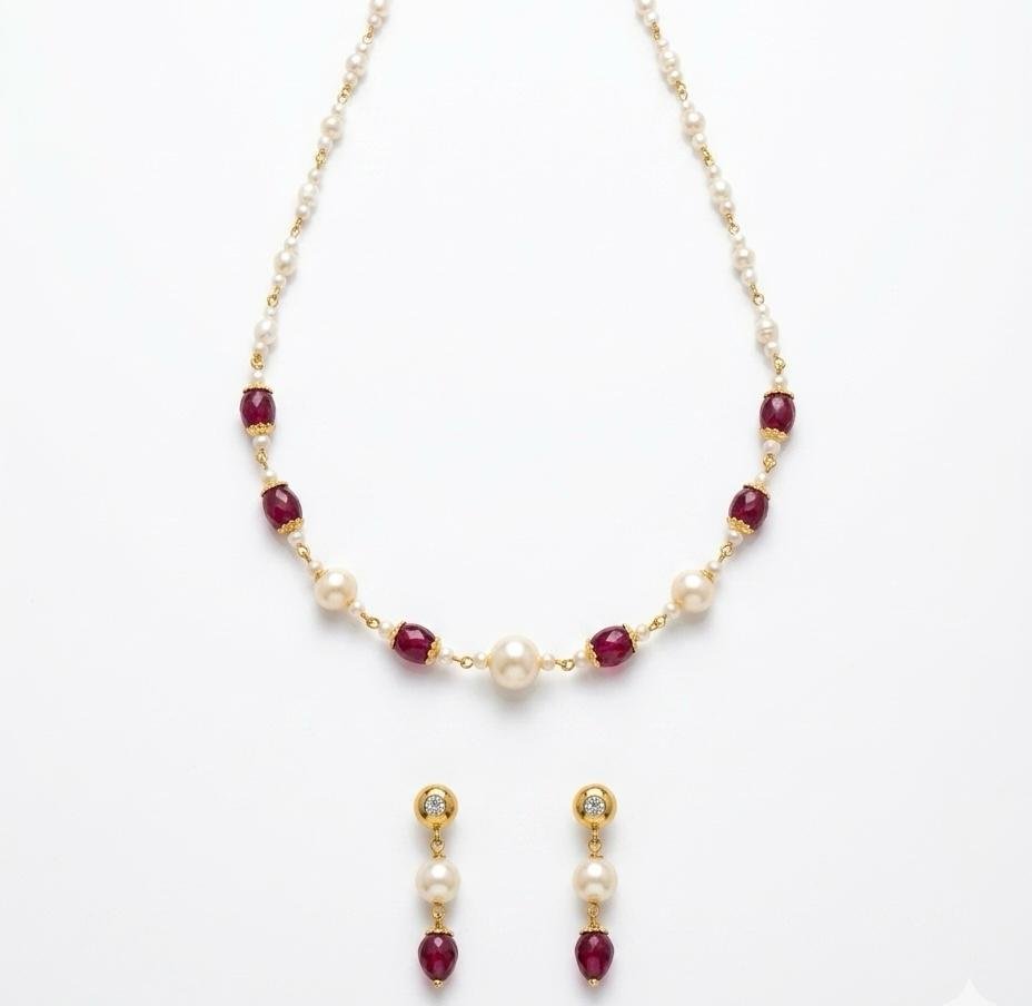 Pink Color Western Mala Necklace