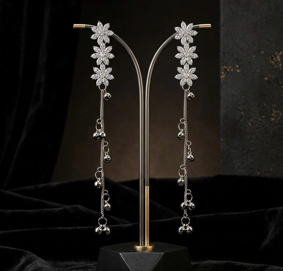 Anti-Tarnish Silver Polish Long Earrings